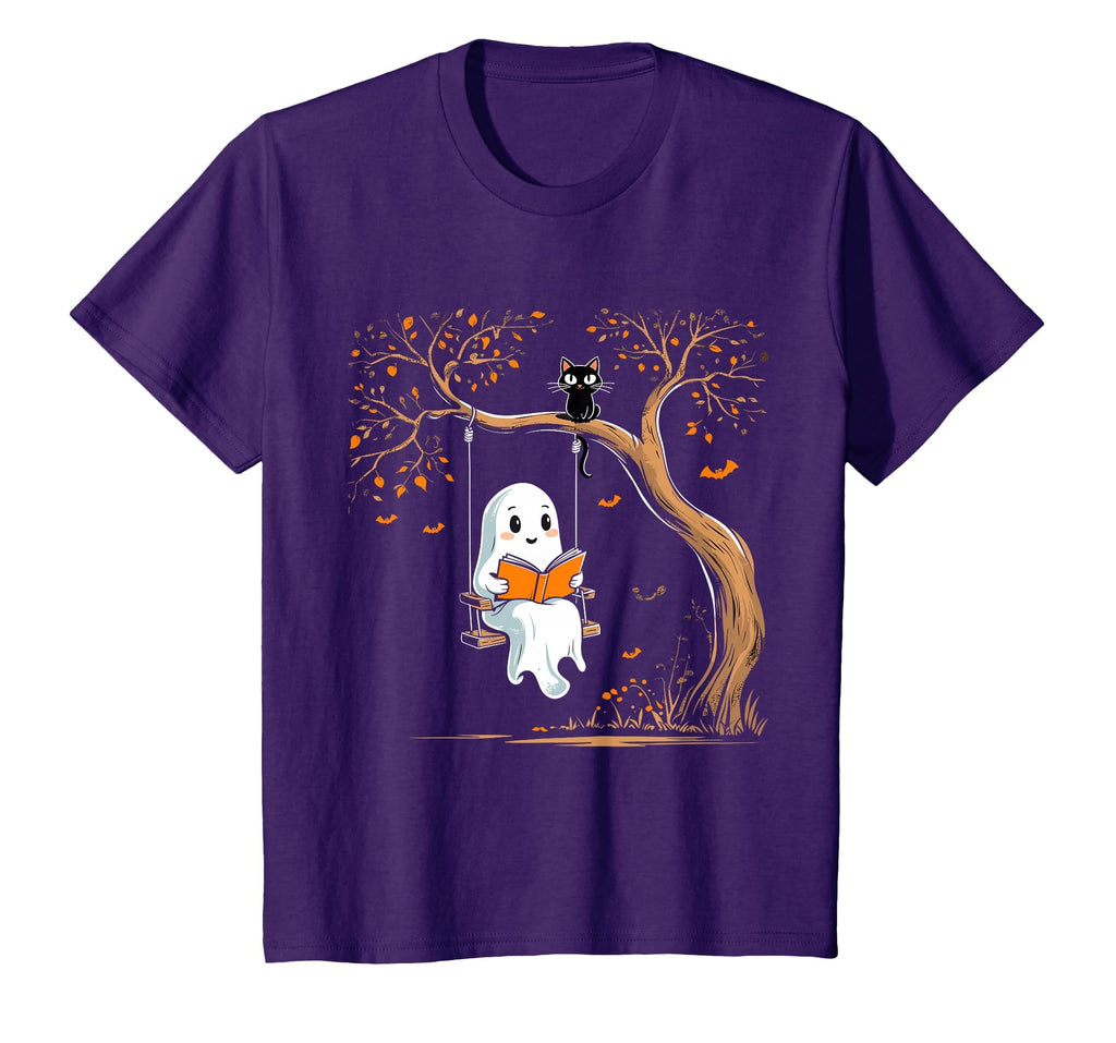 Vintage Ghost Swing Reading Book Swinging Halloween Costume T-Shirt
