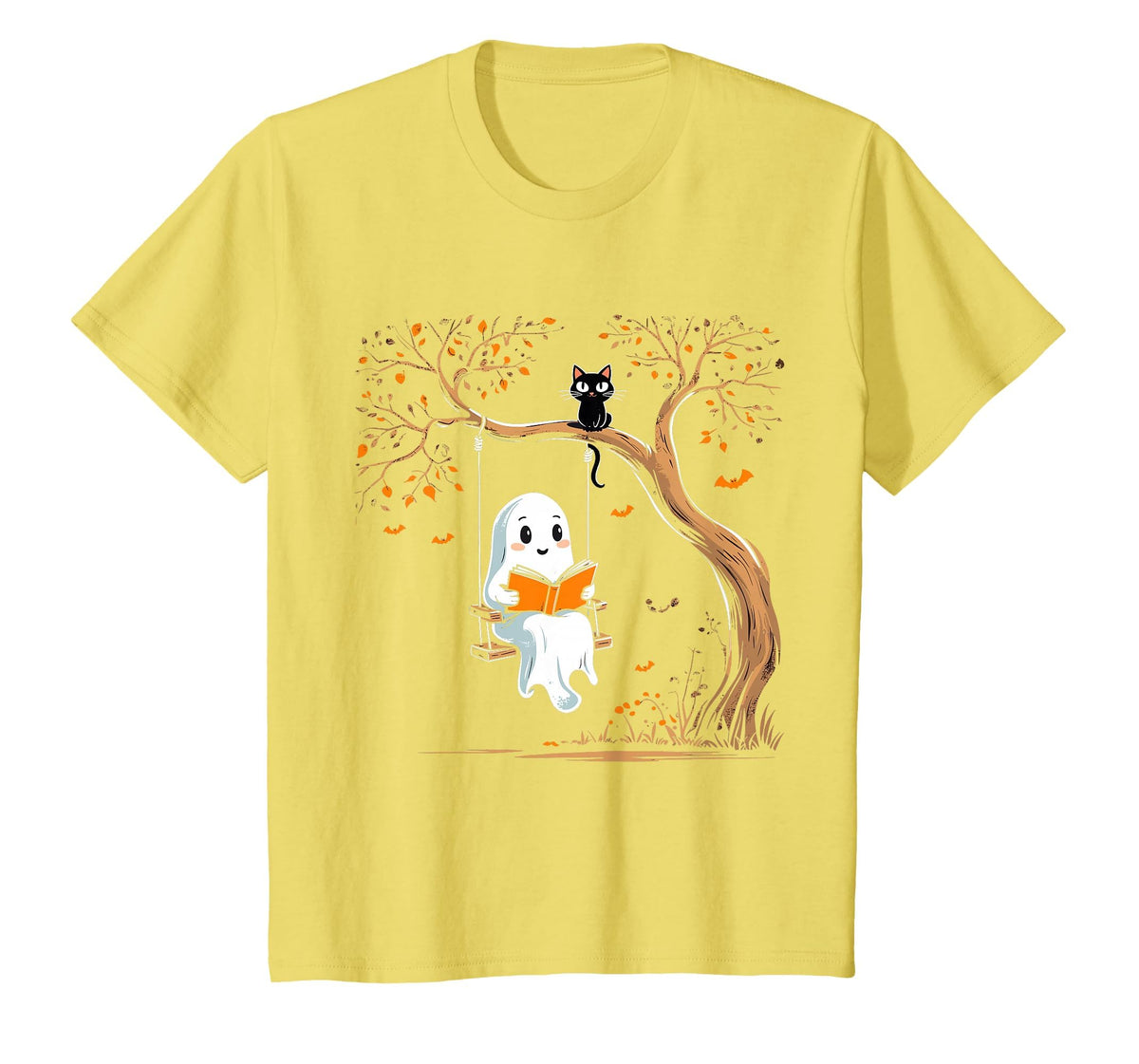Vintage Ghost Swing Reading Book Swinging Halloween Costume T-Shirt