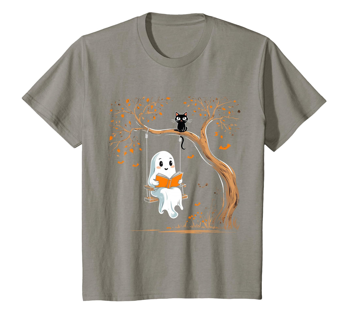 Vintage Ghost Swing Reading Book Swinging Halloween Costume T-Shirt