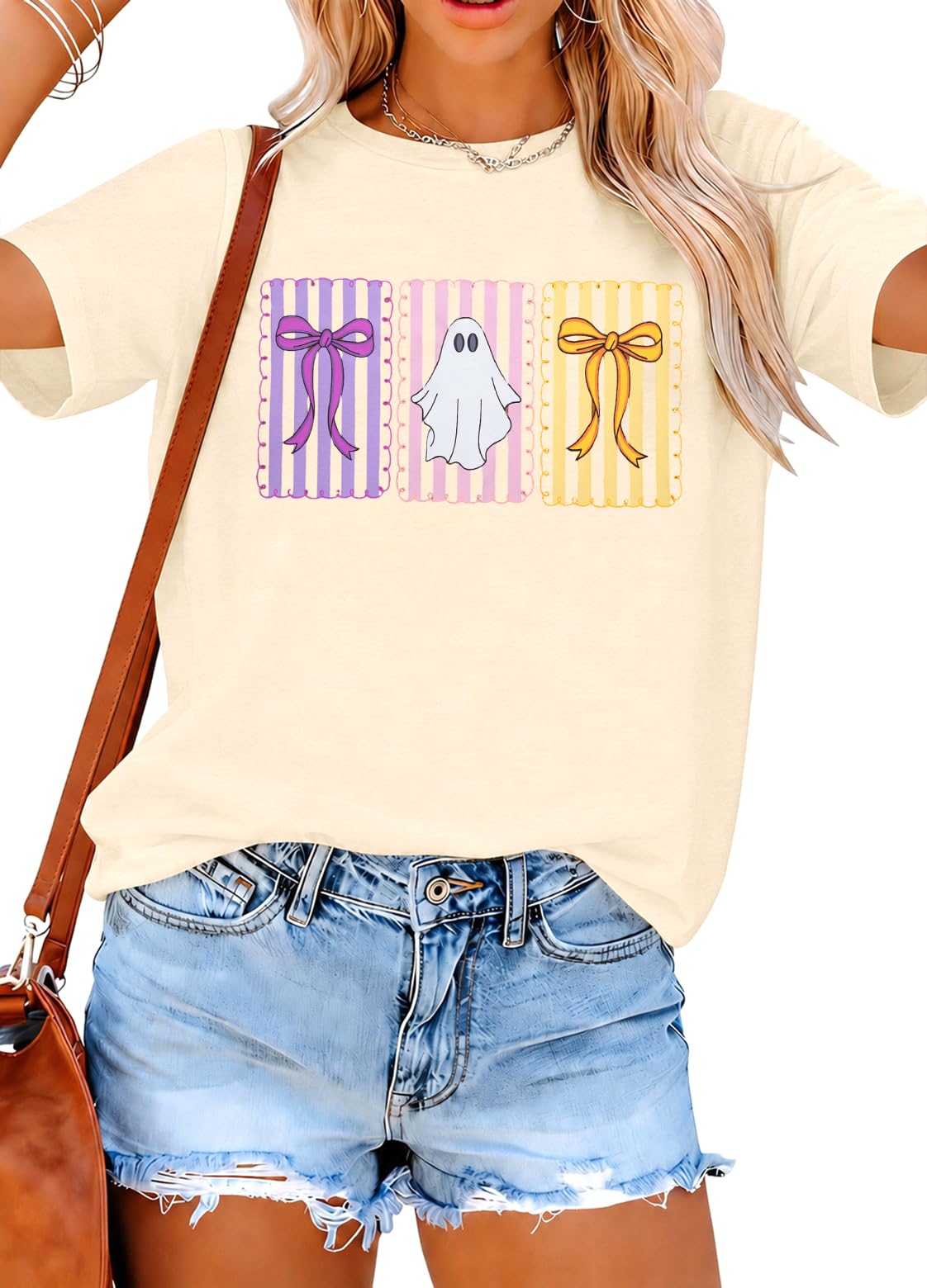 Halloween Spooky Shirt Women Spooky Season Shirts Ghost Fall Tee Top