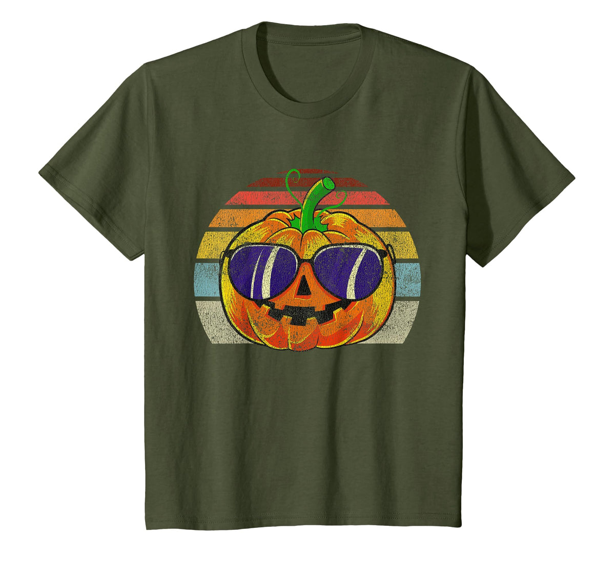 Cool Pumpkin Retro Style Halloween Vintage Women Men Kids T-Shirt