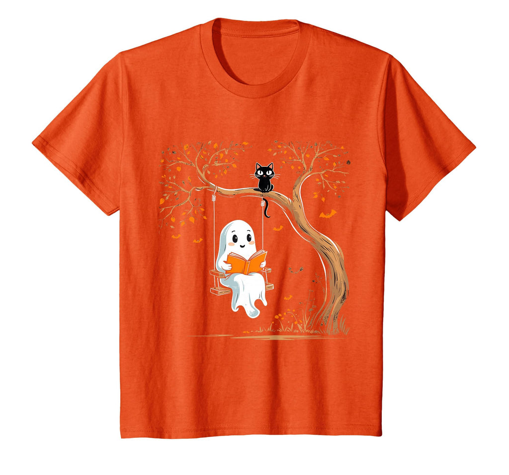 Vintage Ghost Swing Reading Book Swinging Halloween Costume T-Shirt