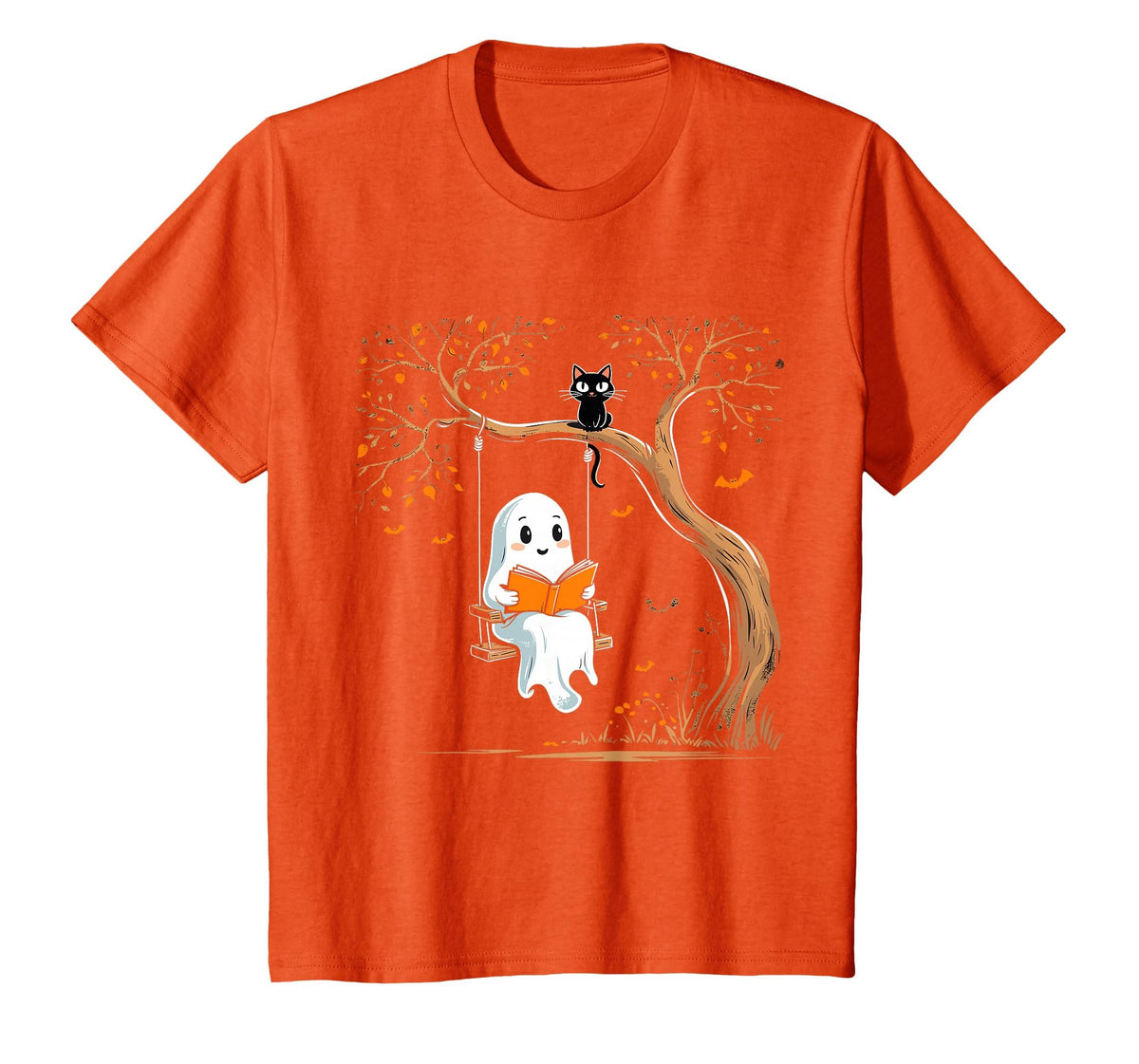 Vintage Ghost Swing Reading Book Swinging Halloween Costume T-Shirt