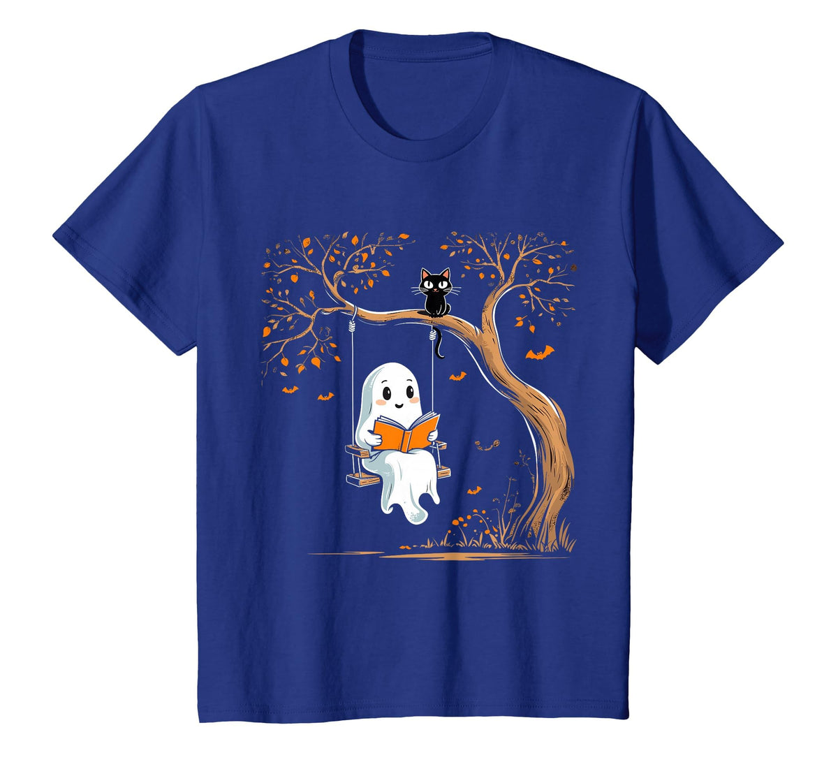 Vintage Ghost Swing Reading Book Swinging Halloween Costume T-Shirt