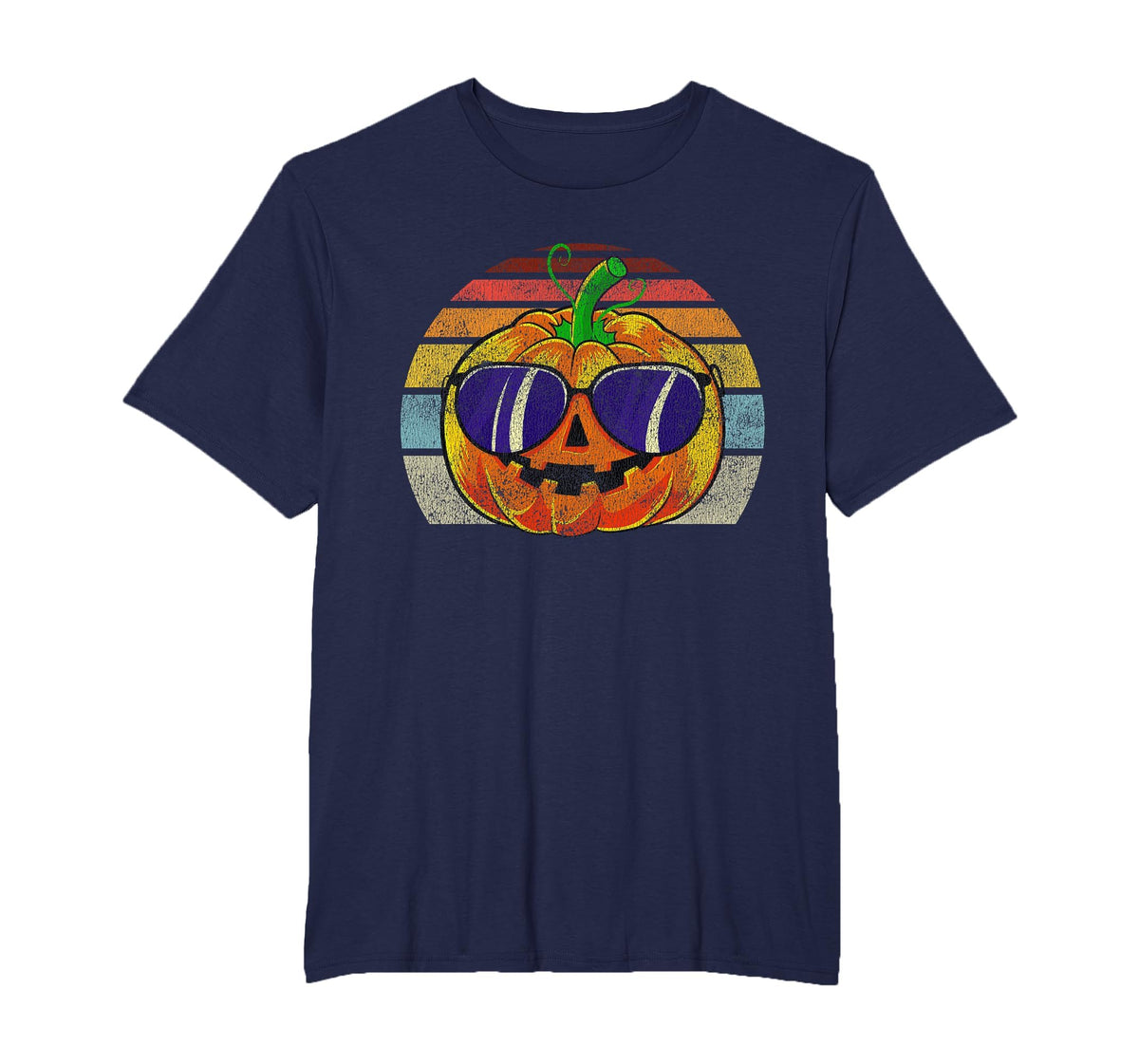 Cool Pumpkin Retro Style Halloween Vintage Women Men Kids T-Shirt