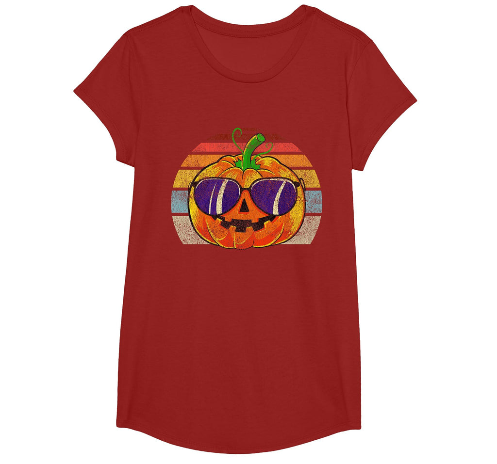 Cool Pumpkin Retro Style Halloween Vintage Women Men Kids T-Shirt
