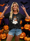 Halloween Shirts Women I'm Just Here Boos Funny Ghost Graphic Tee Tops