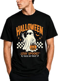 Men's Halloween Stay Spooky Trick or Treat Ghost Graphic T-Shirt
