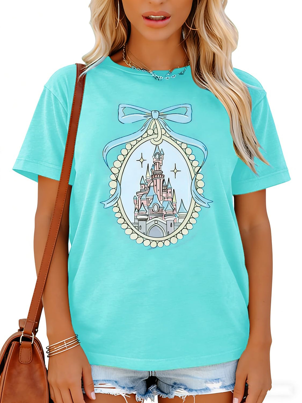 Magic Shirts for Women Cute Castle Graphic Vacation Tops