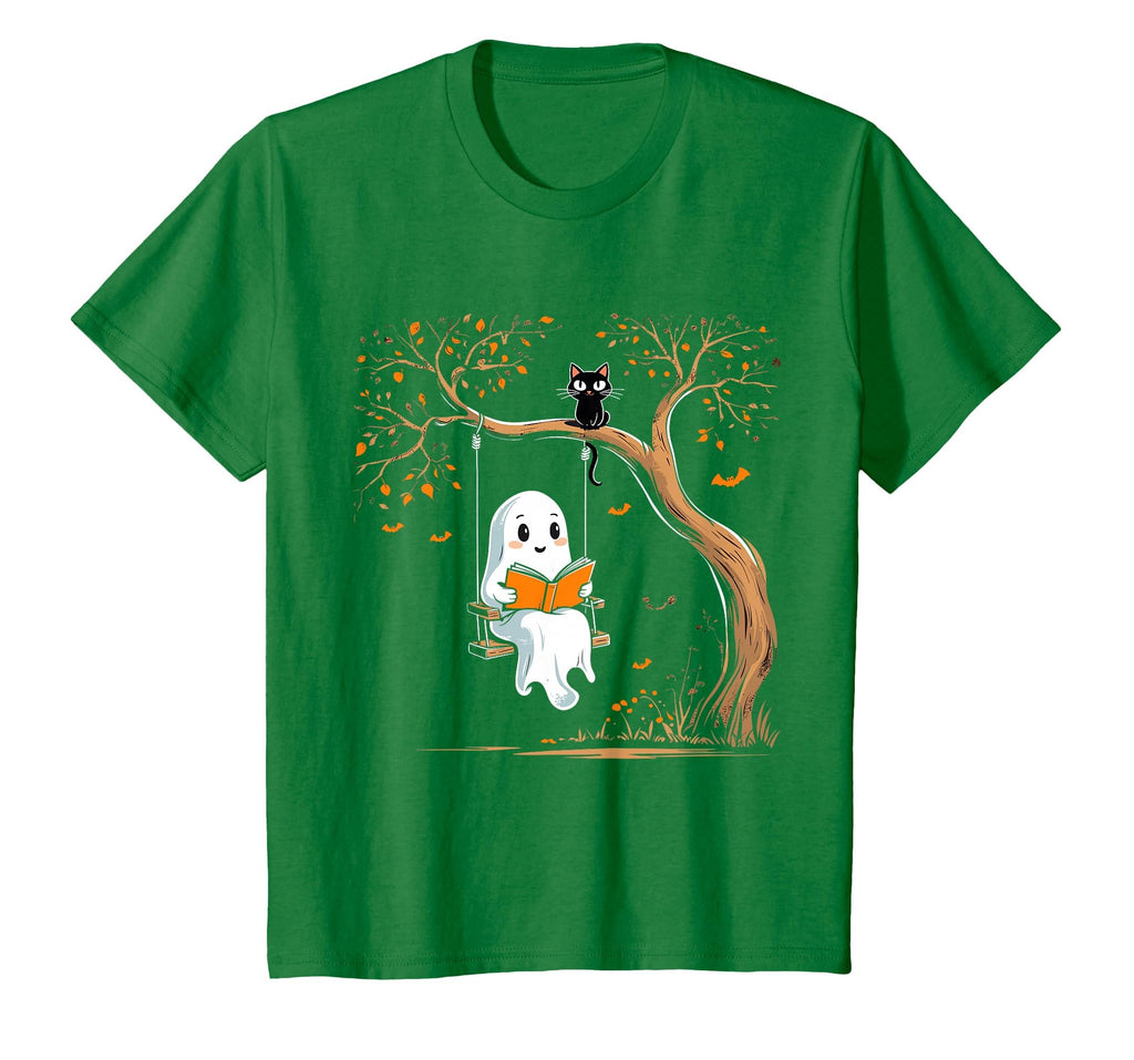 Vintage Ghost Swing Reading Book Swinging Halloween Costume T-Shirt