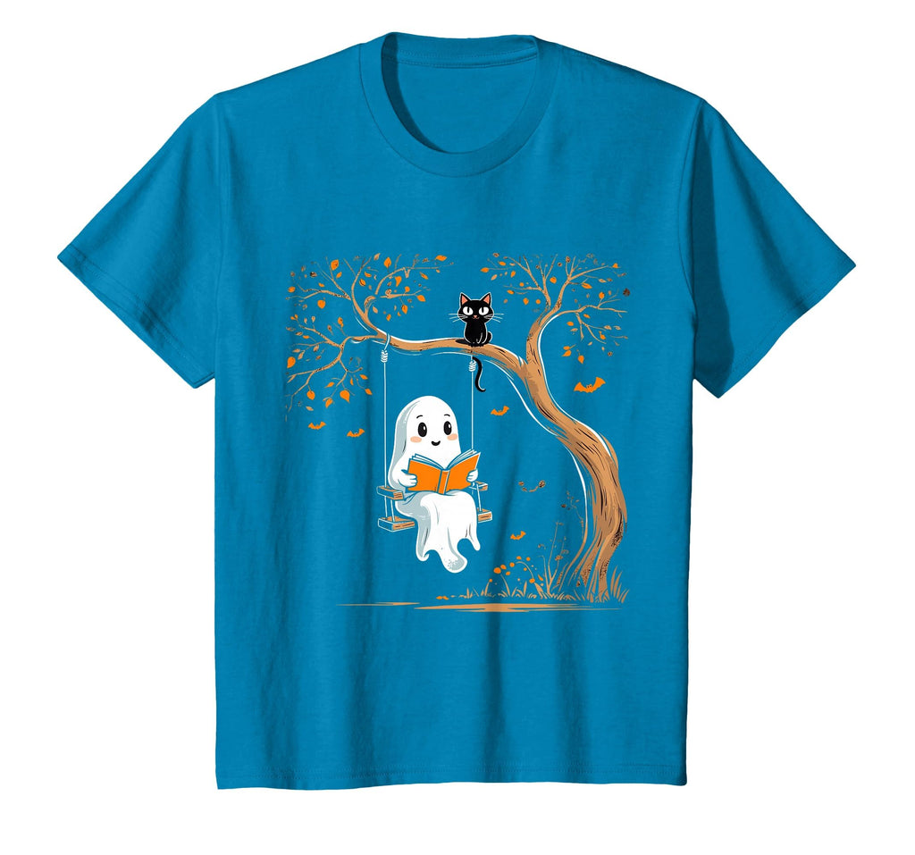 Vintage Ghost Swing Reading Book Swinging Halloween Costume T-Shirt