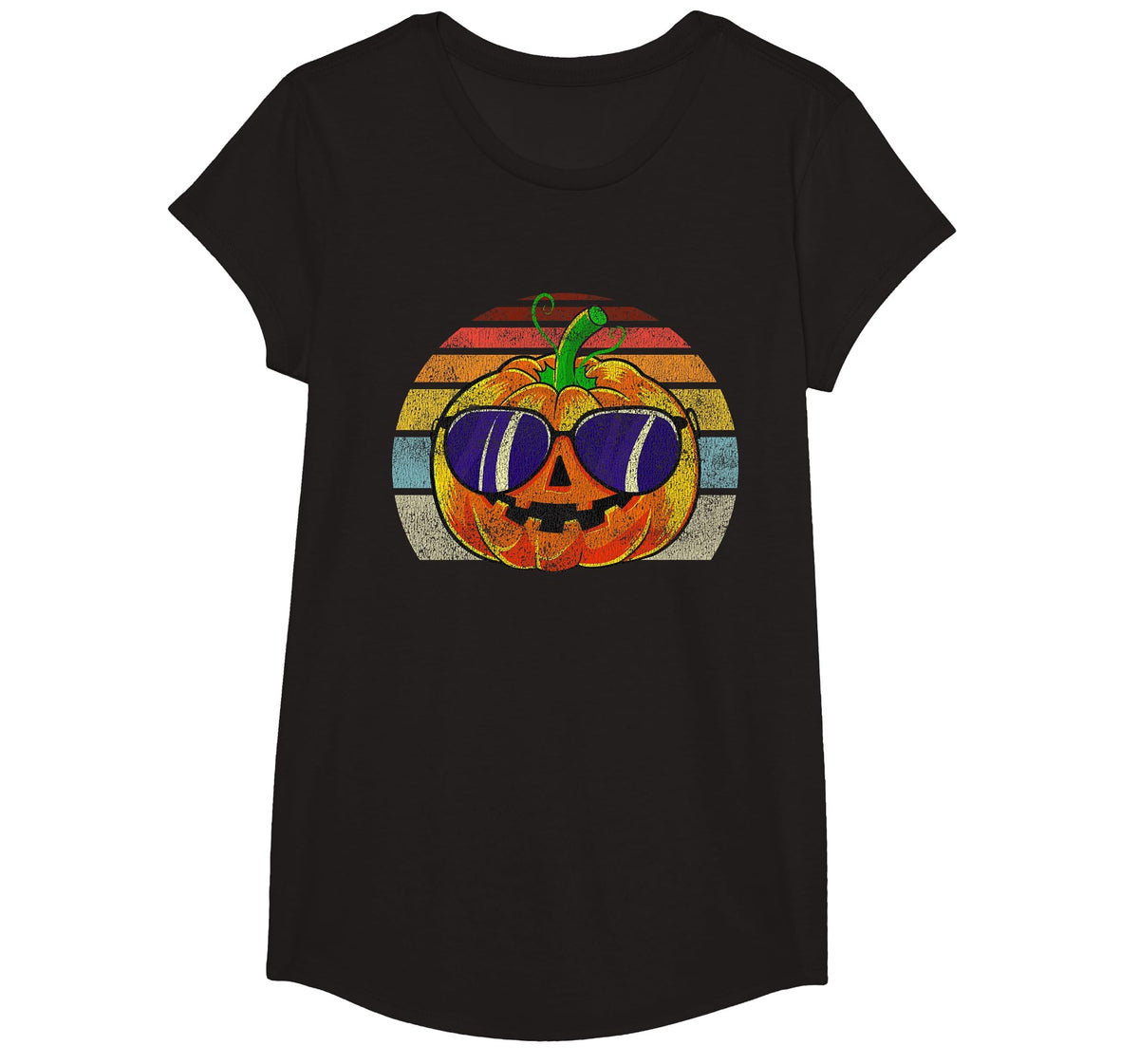 Cool Pumpkin Retro Style Halloween Vintage Women Men Kids T-Shirt