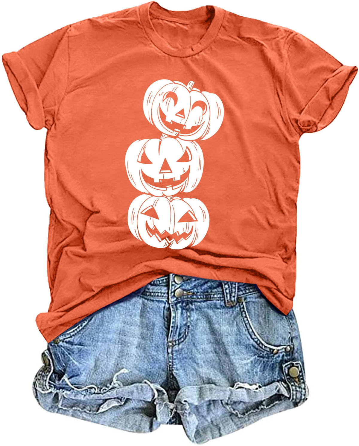 Halloween Pumpkin Shirt Women Leopard Graphic Tees Casual Fall Tops