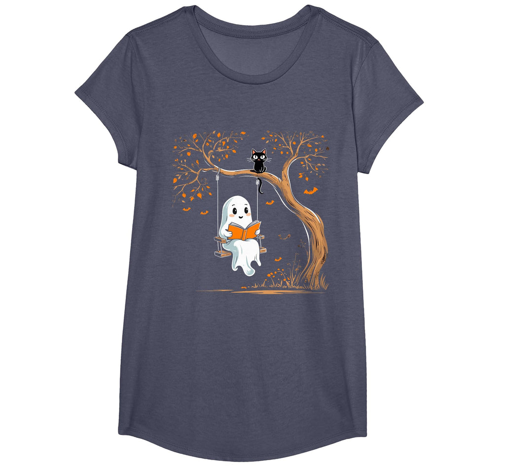 Vintage Ghost Swing Reading Book Swinging Halloween Costume T-Shirt