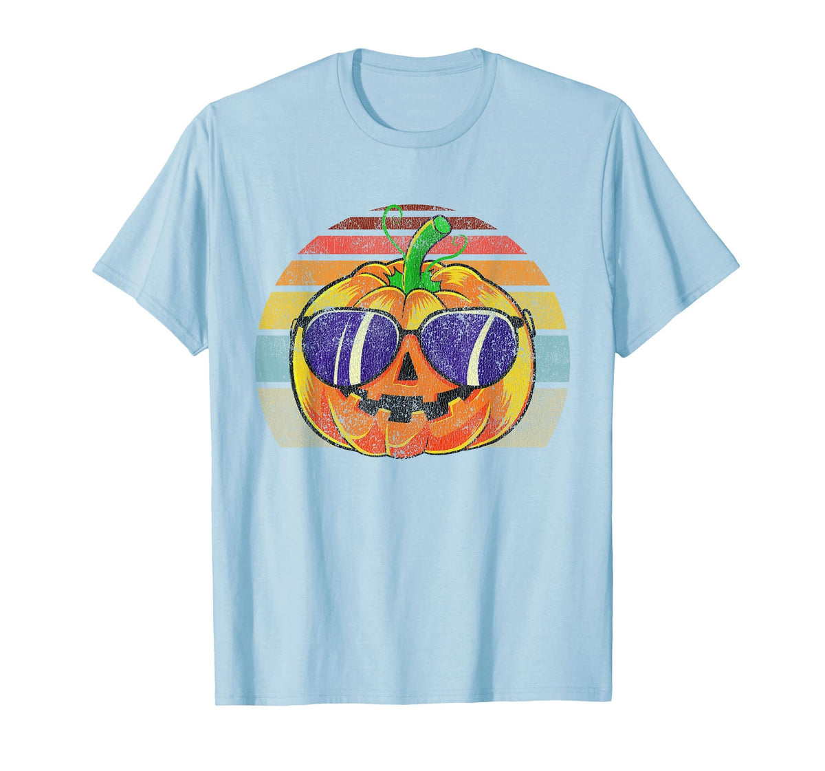 Cool Pumpkin Retro Style Halloween Vintage Women Men Kids T-Shirt