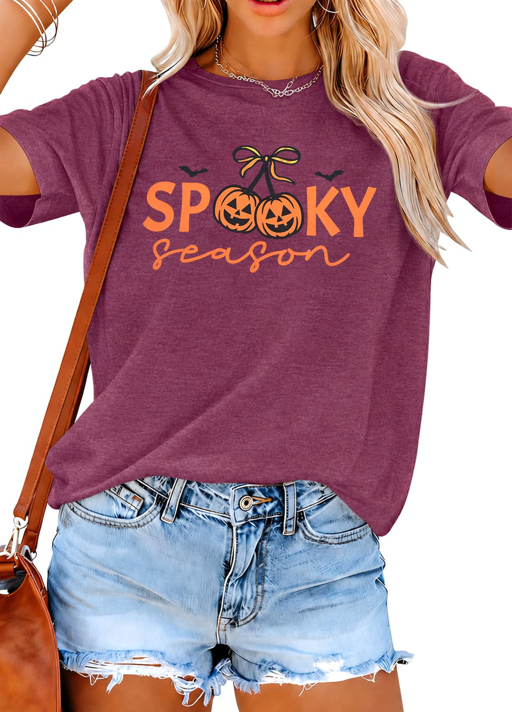 Halloween Spooky Shirt Women Spooky Season Shirts Ghost Fall Tee Top