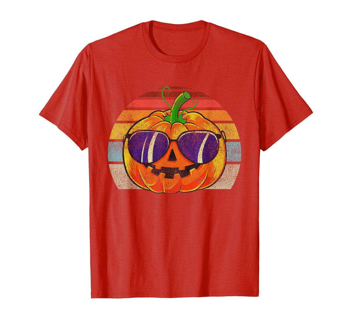 Cool Pumpkin Retro Style Halloween Vintage Women Men Kids T-Shirt