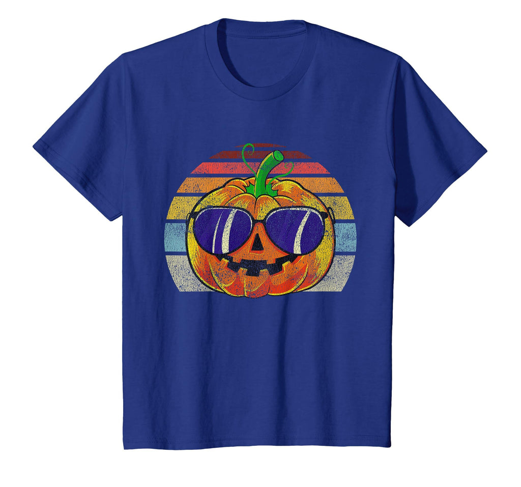 Cool Pumpkin Retro Style Halloween Vintage Women Men Kids T-Shirt