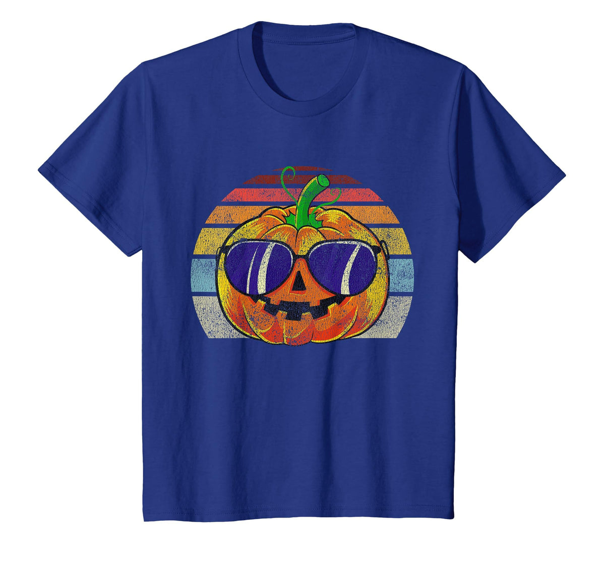 Cool Pumpkin Retro Style Halloween Vintage Women Men Kids T-Shirt