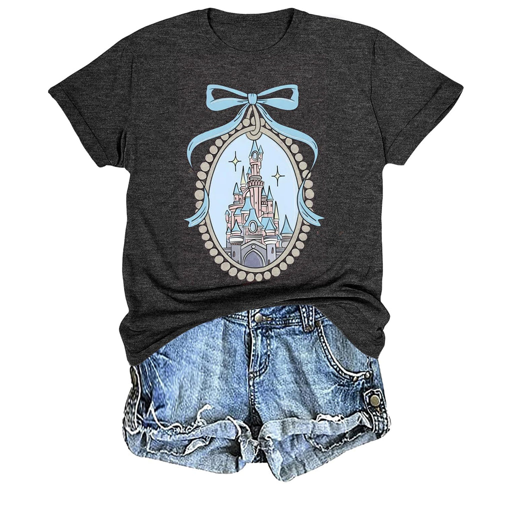 Magic Shirts for Women Cute Castle Graphic Vacation Tops
