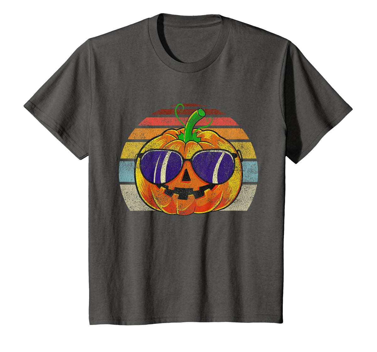 Cool Pumpkin Retro Style Halloween Vintage Women Men Kids T-Shirt