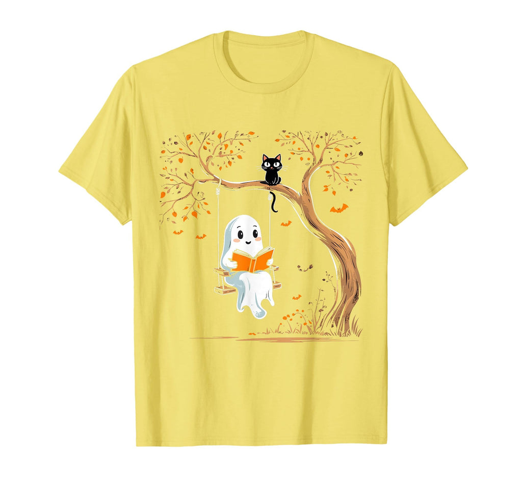 Vintage Ghost Swing Reading Book Swinging Halloween Costume T-Shirt