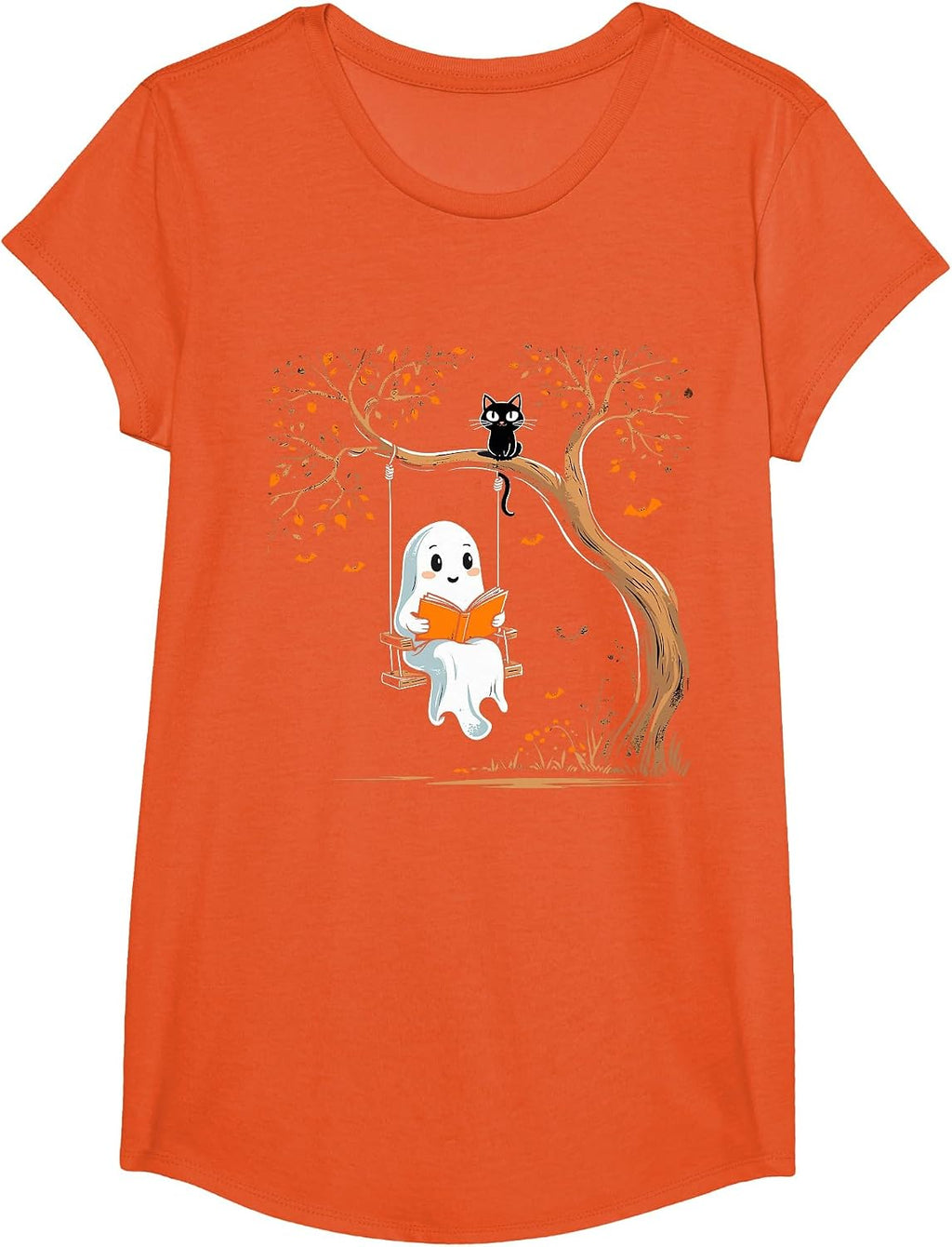 Vintage Ghost Swing Reading Book Swinging Halloween Costume T-Shirt
