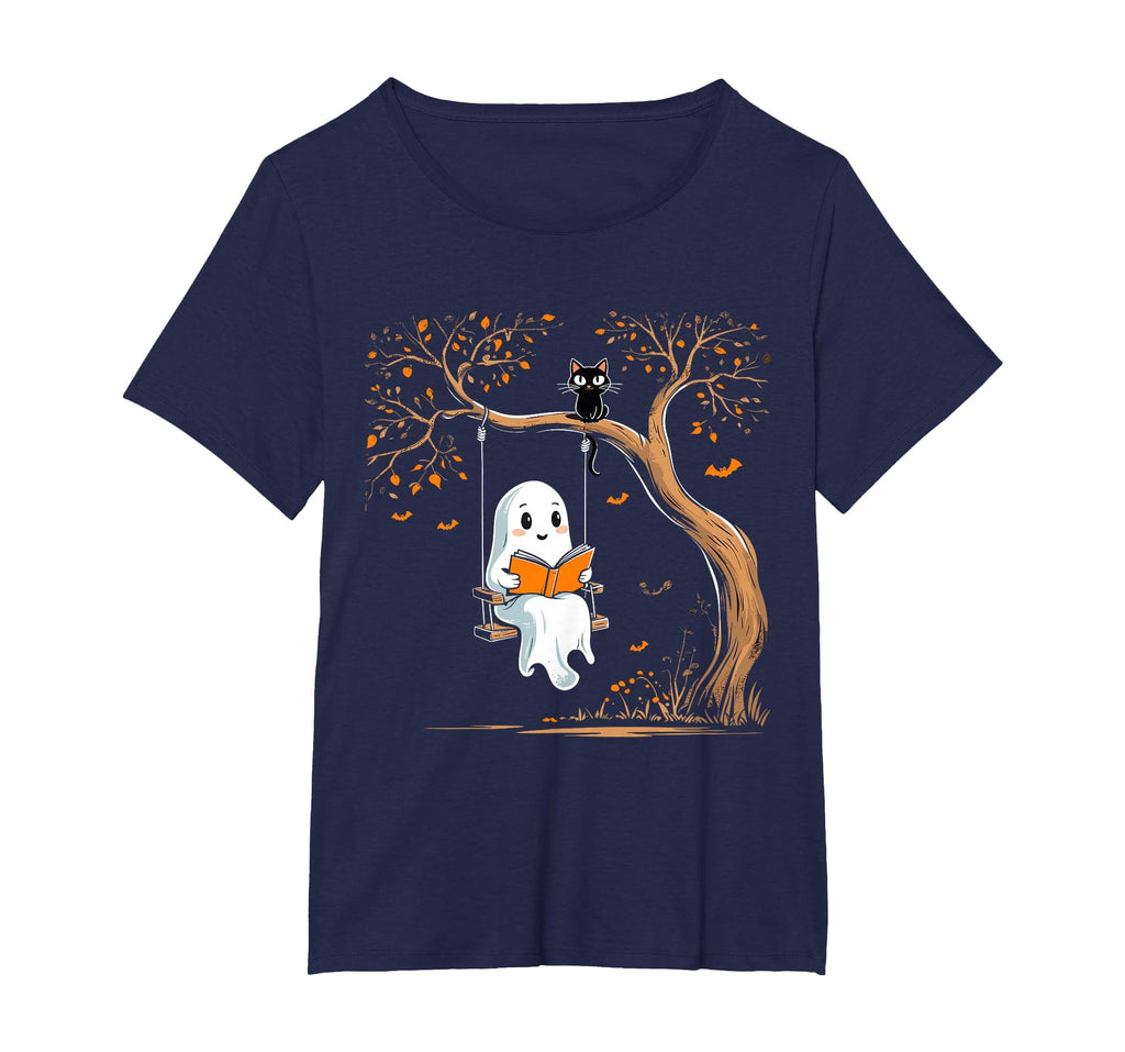 Vintage Ghost Swing Reading Book Swinging Halloween Costume T-Shirt