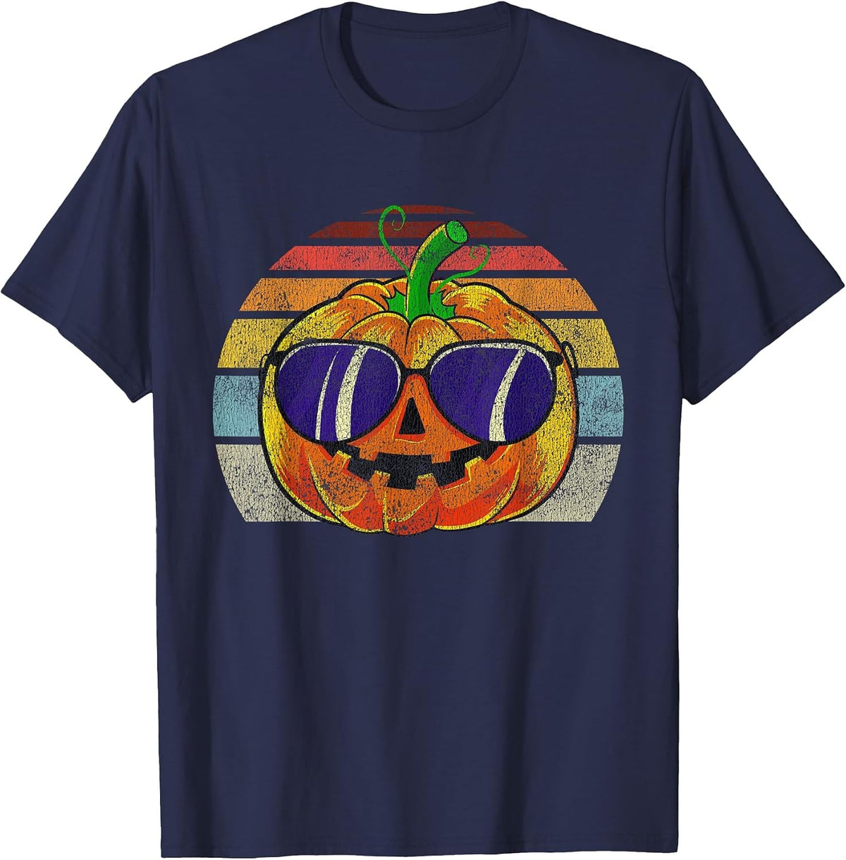 Cool Pumpkin Retro Style Halloween Vintage Women Men Kids T-Shirt