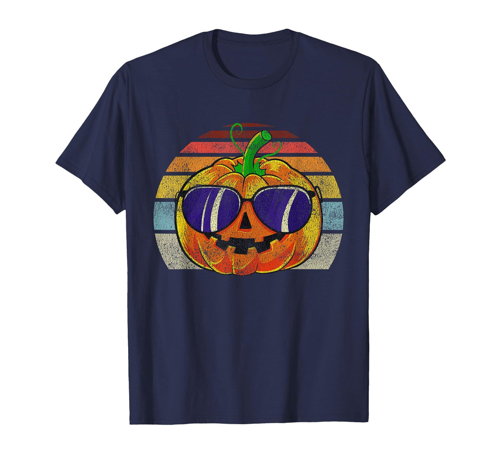Cool Pumpkin Retro Style Halloween Vintage Women Men Kids T-Shirt