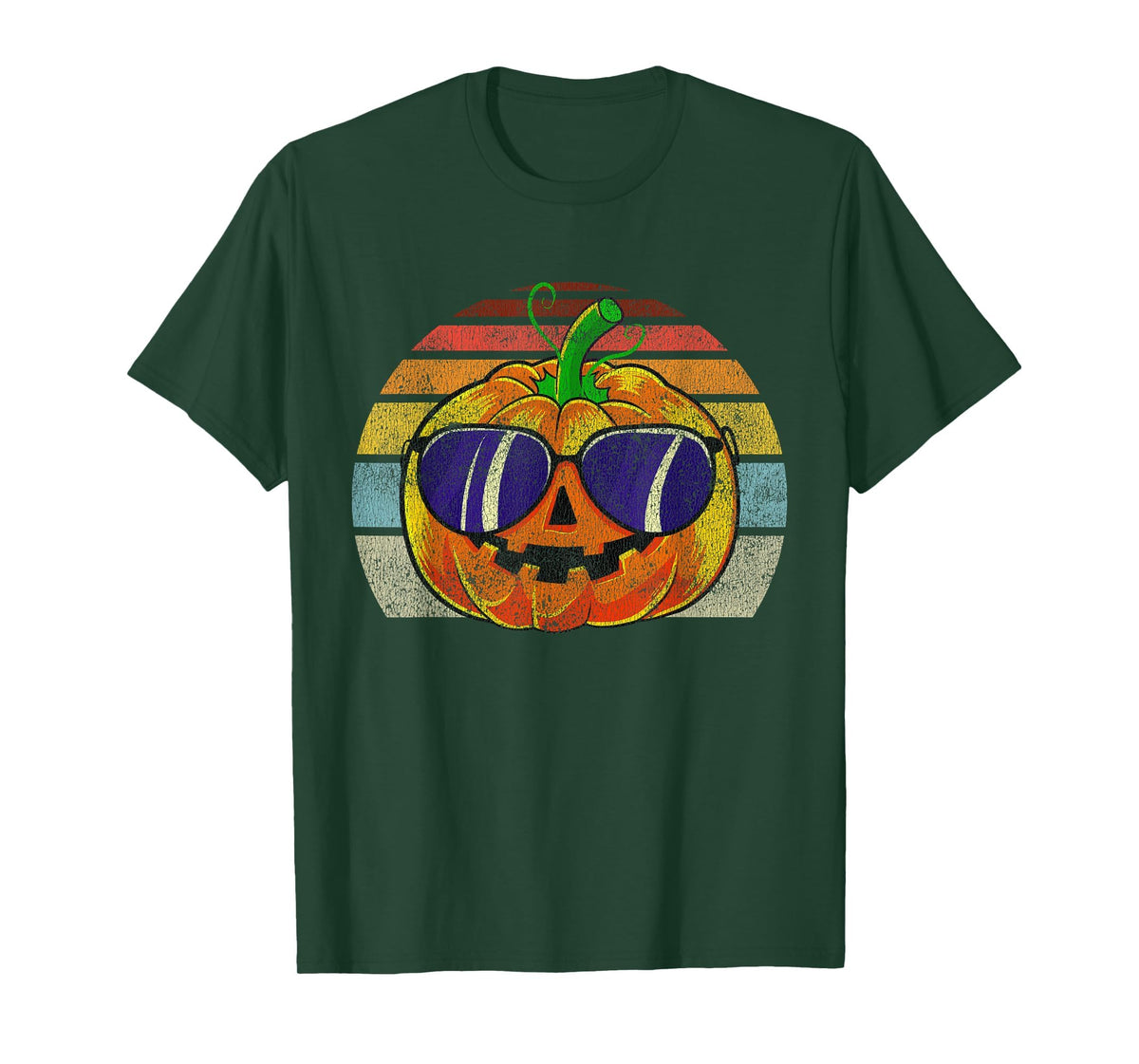 Cool Pumpkin Retro Style Halloween Vintage Women Men Kids T-Shirt