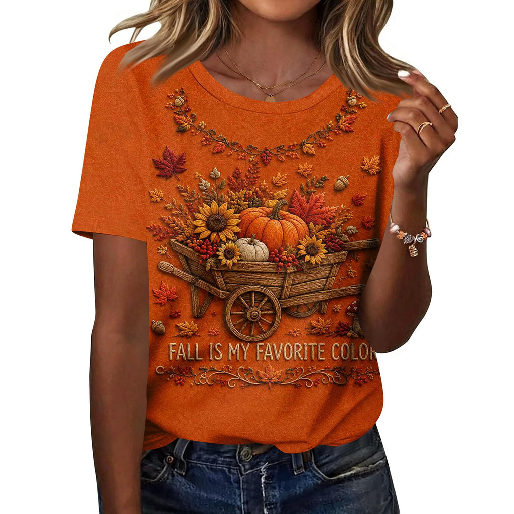 Cute Halloween Shirts for Women Crewneck Short Sleeve Witch Bat Pumpkin Boo