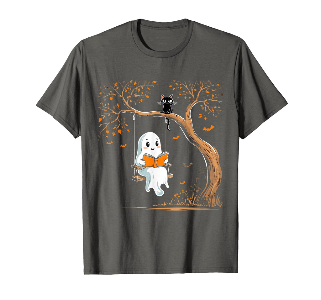 Vintage Ghost Swing Reading Book Swinging Halloween Costume T-Shirt