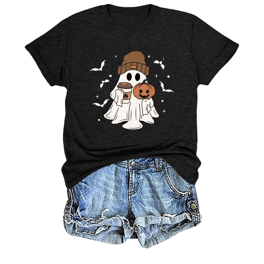 Halloween Shirts Women I'm Just Here Boos Funny Ghost Graphic Tee Tops