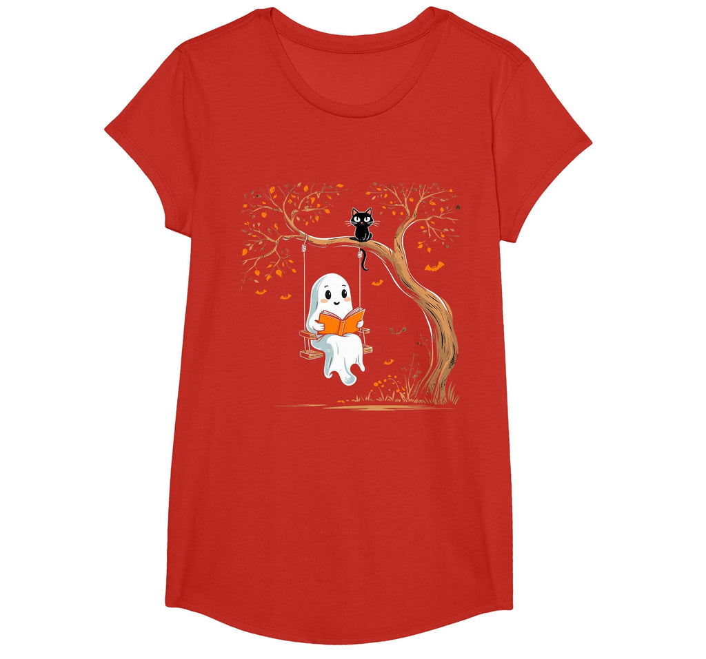 Vintage Ghost Swing Reading Book Swinging Halloween Costume T-Shirt