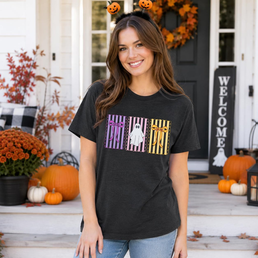 Halloween Spooky Shirt Women Spooky Season Shirts Ghost Fall Tee Top