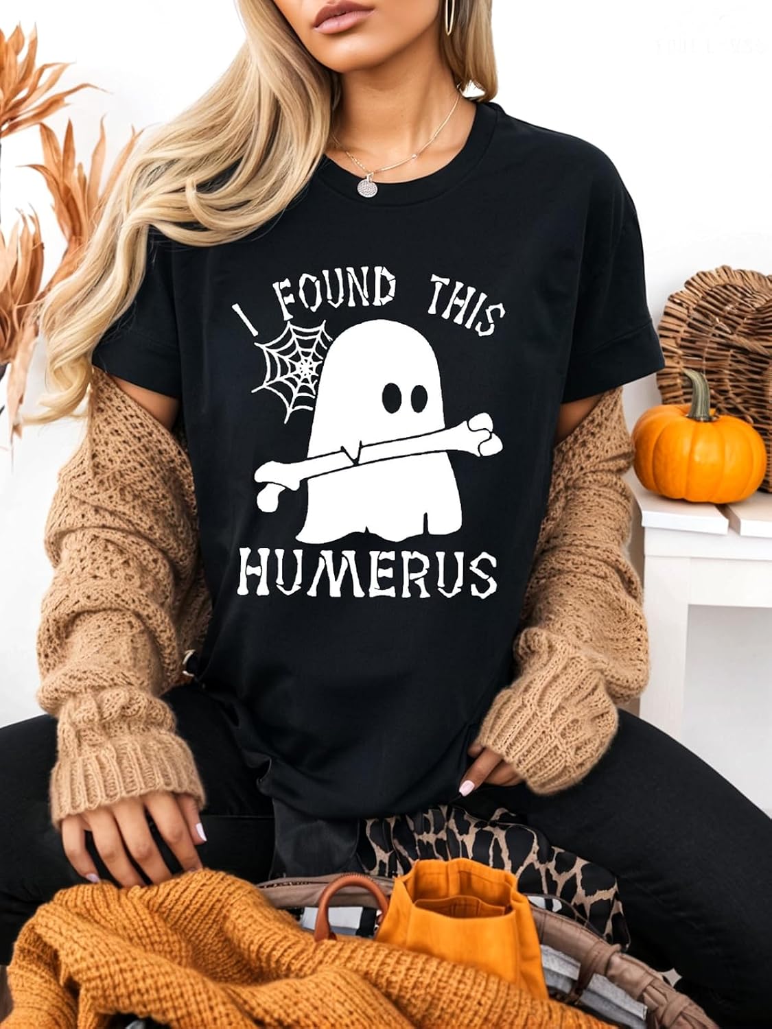 Halloween Shirt for Women Ghost Costume Spooky Season Tee Tops