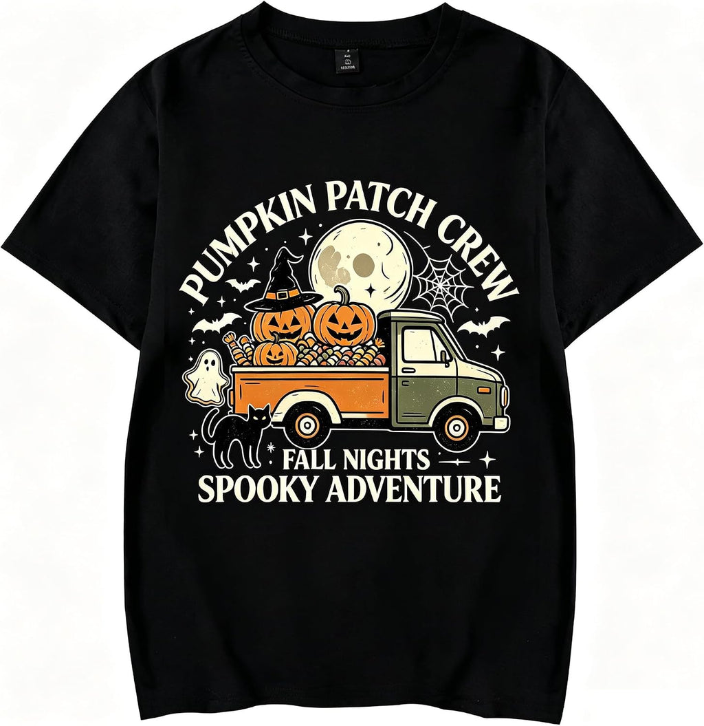 Halloween Shirt Retro Pumpkin Car Graphic Tshirts