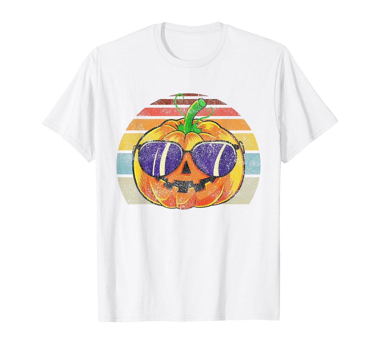 Cool Pumpkin Retro Style Halloween Vintage Women Men Kids T-Shirt