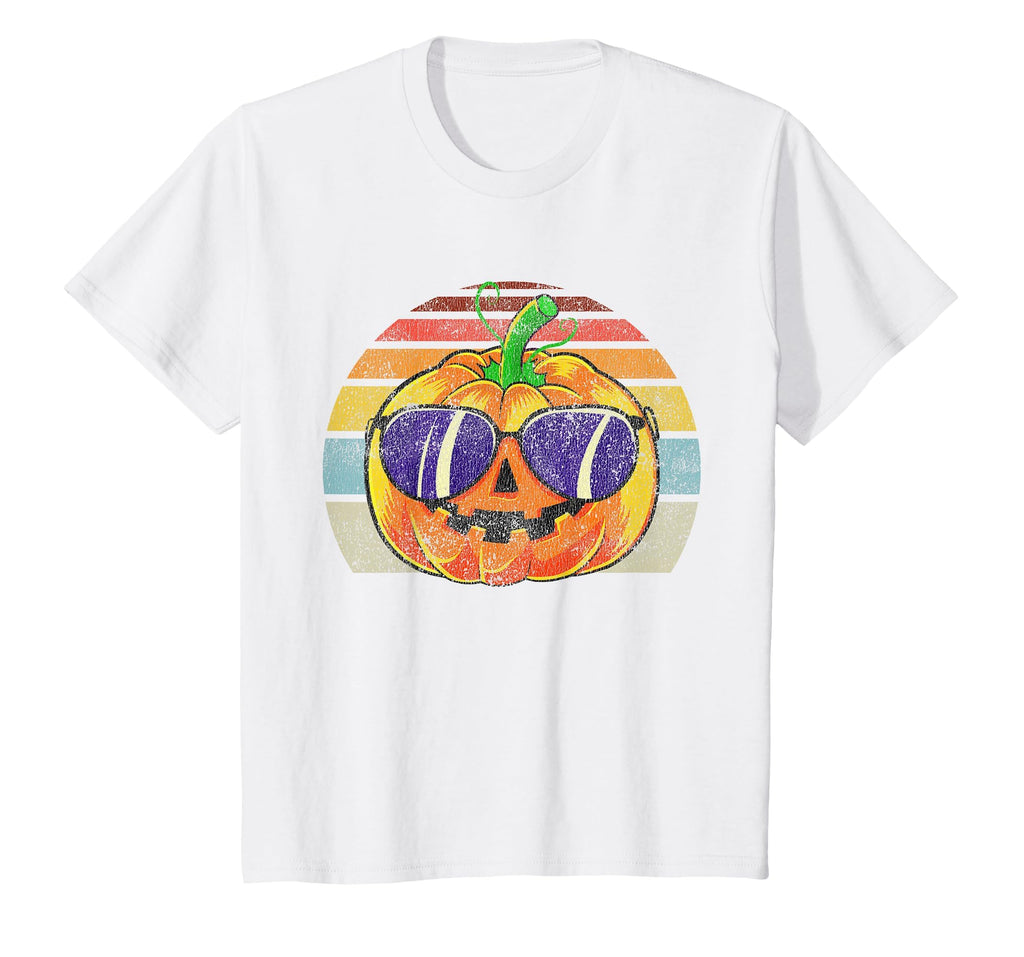 Cool Pumpkin Retro Style Halloween Vintage Women Men Kids T-Shirt