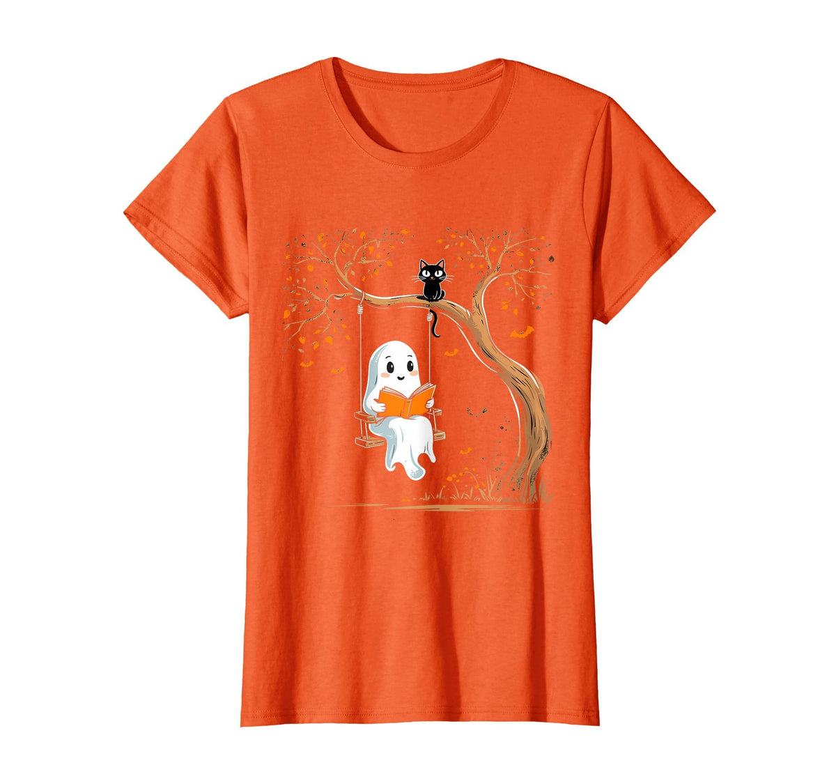 Vintage Ghost Swing Reading Book Swinging Halloween Costume T-Shirt
