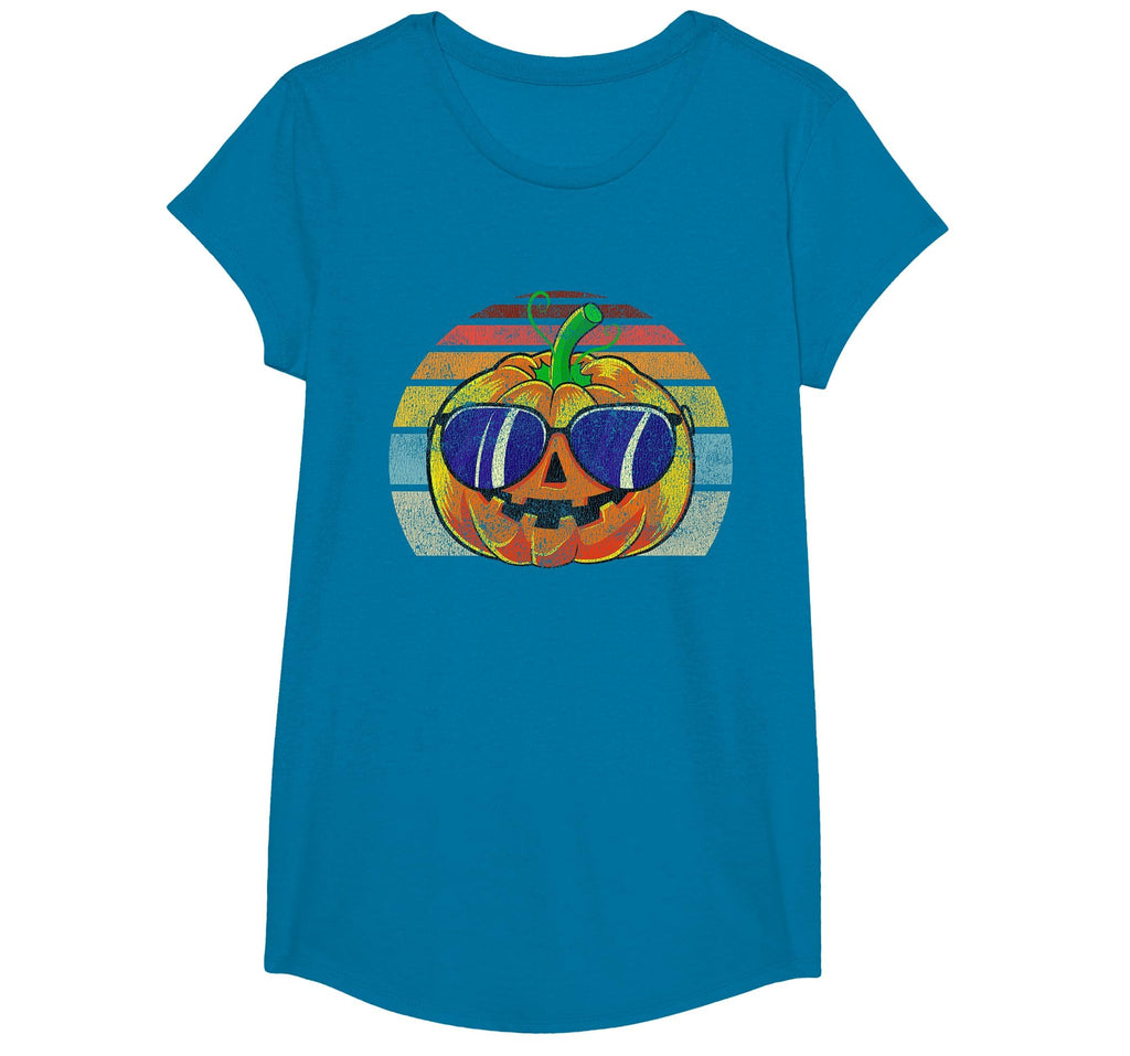 Cool Pumpkin Retro Style Halloween Vintage Women Men Kids T-Shirt