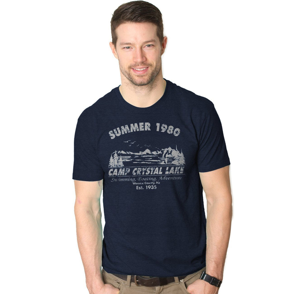 Summer 1980 Camp Funny 80s Horror Movie Tee for Men