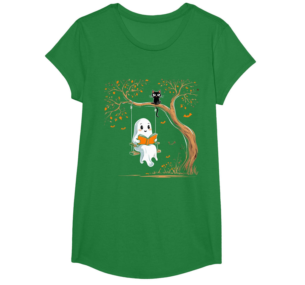 Vintage Ghost Swing Reading Book Swinging Halloween Costume T-Shirt