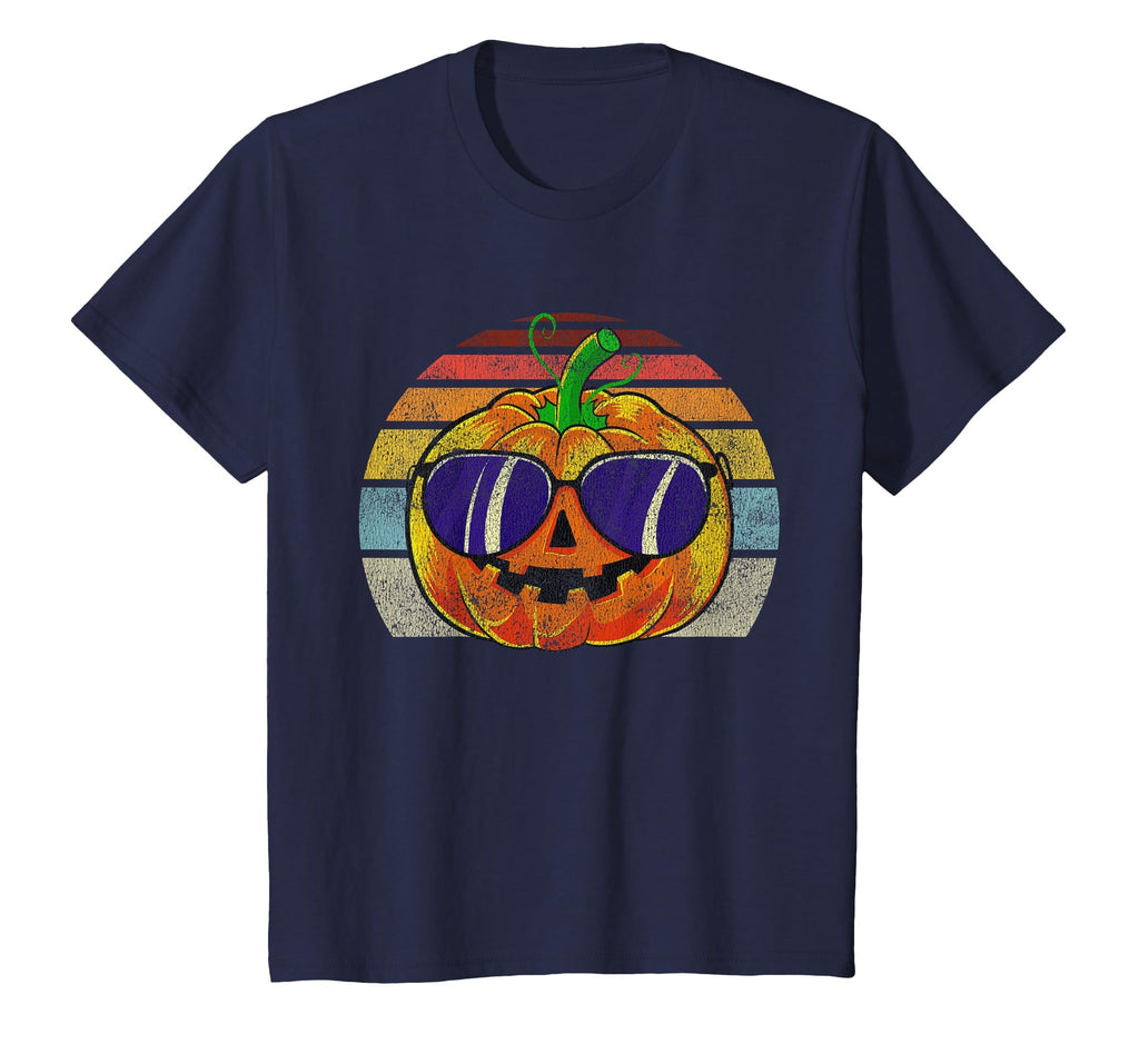Cool Pumpkin Retro Style Halloween Vintage Women Men Kids T-Shirt