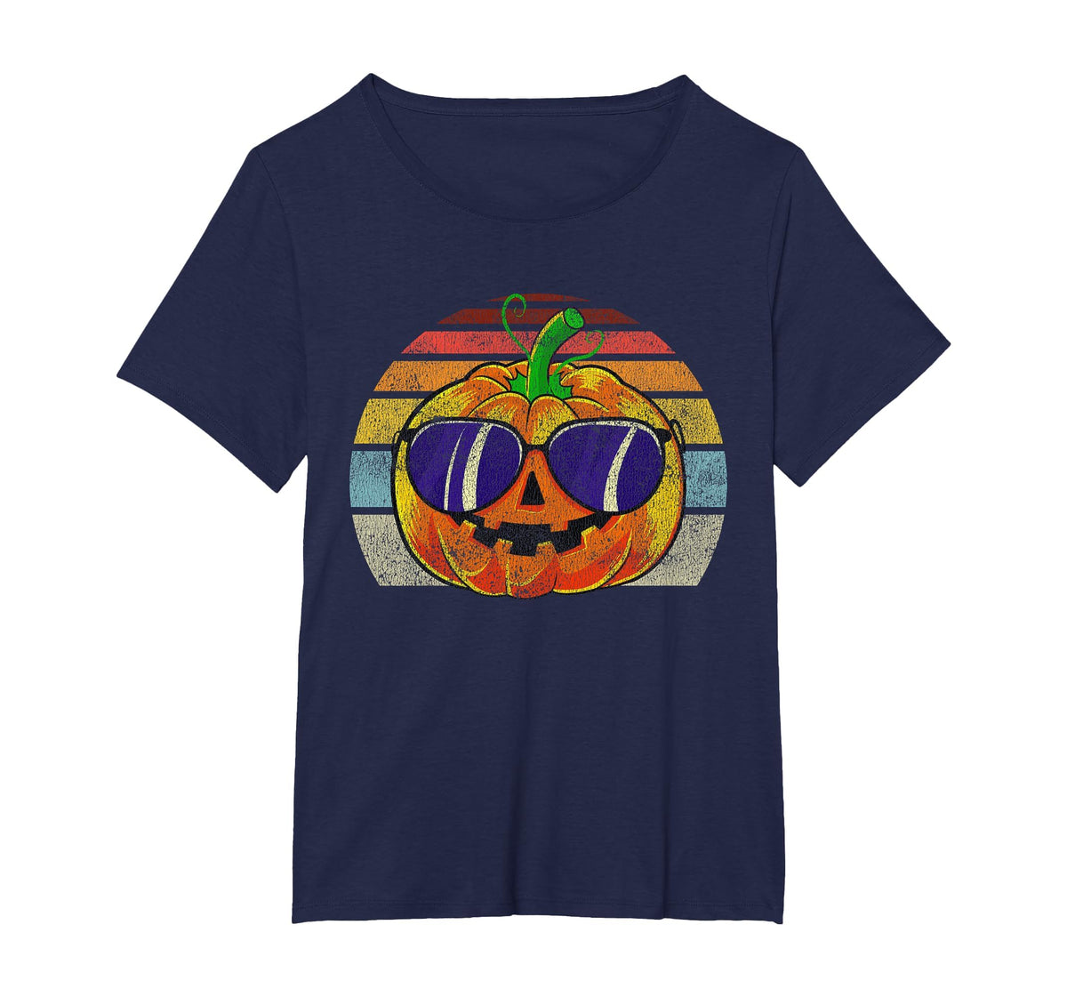 Cool Pumpkin Retro Style Halloween Vintage Women Men Kids T-Shirt