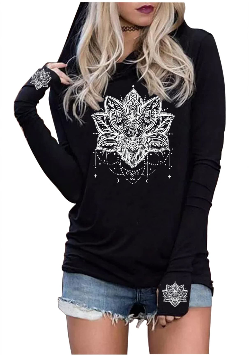 Hoodies Shirts for Women Early Fall Long Sleeve Tops Vintage Graphic Outfit