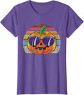 Cool Pumpkin Retro Style Halloween Vintage Women Men Kids T-Shirt