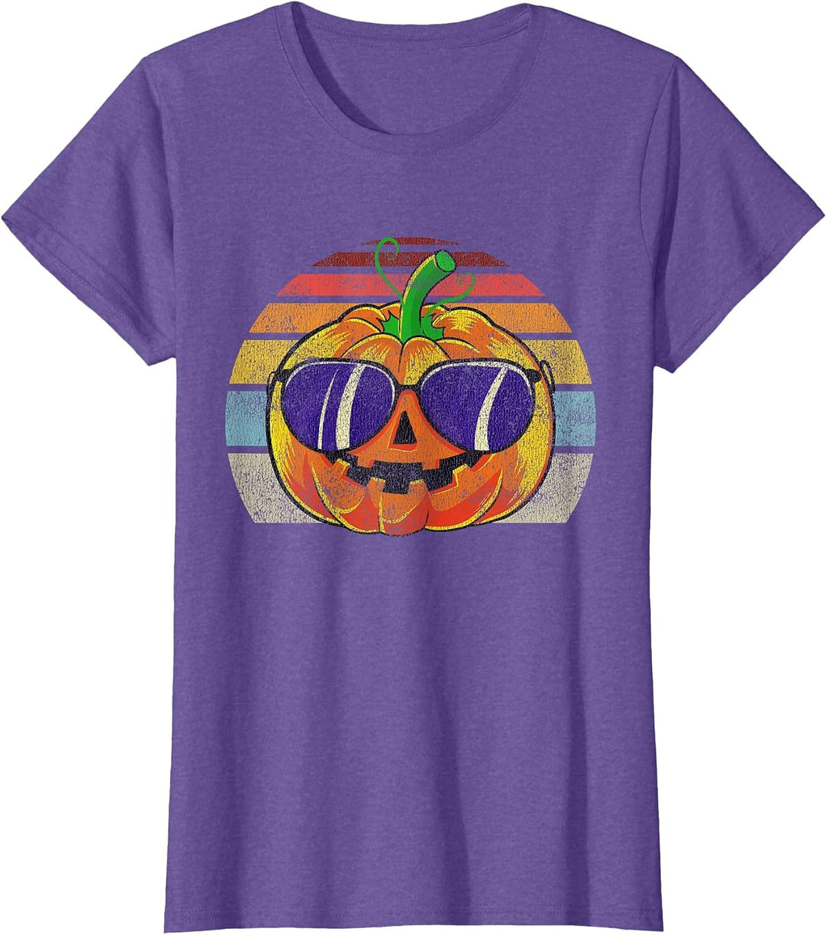 Cool Pumpkin Retro Style Halloween Vintage Women Men Kids T-Shirt