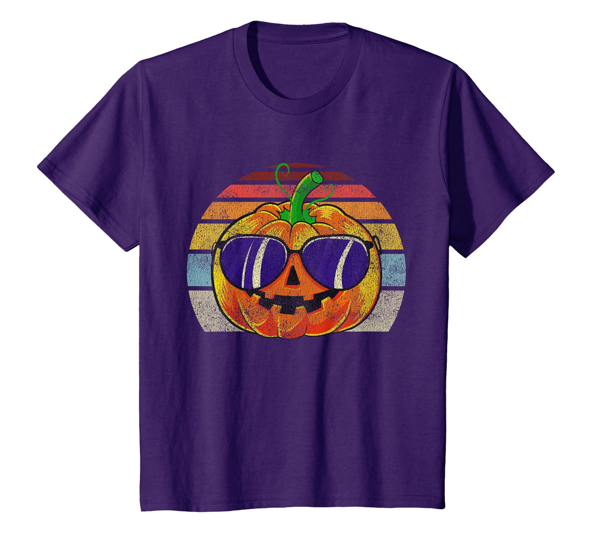 Cool Pumpkin Retro Style Halloween Vintage Women Men Kids T-Shirt